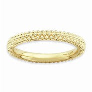 Sterling Silver Gold-plated Domed Ring