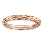 Sterling Silver Pink-plated Domed Ring