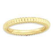 Sterling Silver Gold-plated Domed Ring