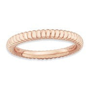 Sterling Silver Pink-plated Domed Ring