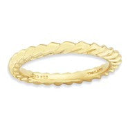 Sterling Silver Gold-plated Domed Ring