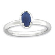 Sterling Silver Lapis Polished Ring