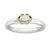 Sterling Silver & 14k Yellow Gold White Agate Polished Ring