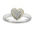 Sterling Silver & 14k Yellow Gold Diamond Heart Ring