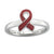 Sterling Silver Red Enameled Awareness Ribbon Ring