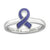 Sterling Silver Purple Enameled Awareness Ribbon Ring