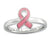 Sterling Silver Pink Enameled Awareness Ribbon Ring