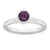 Sterling Silver High 5mm February Swarovski Ring