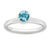 Sterling Silver High 5mm March Swarovski Ring