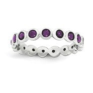 Sterling Silver February Swarovski Ring