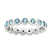Sterling Silver March Swarovski Ring
