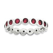 Sterling Silver July Swarovski Ring