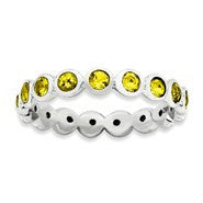 Sterling Silver November Swarovski Ring