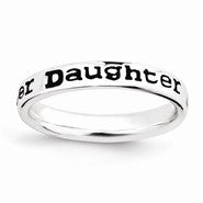 Sterling Silver Polished Enameled Daughter Ring