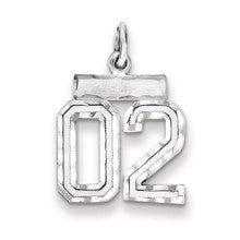 Sterling Silver Small Diamond-cut #02 Charm hide-image