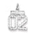 Sterling Silver Small Diamond-cut #02 Charm hide-image