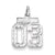 Sterling Silver Small Diamond-cut #03 Charm hide-image