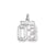 Small Diamond-cut #03 Charm in Sterling Silver