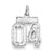 Sterling Silver Small Diamond-cut #04 Charm hide-image