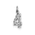 Small Diamond-cut #4 Charm in Sterling Silver
