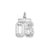 Small Diamond-cut #05 Charm in Sterling Silver