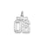 Small Diamond-cut #06 Charm in Sterling Silver