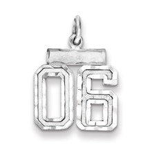 Sterling Silver Small Diamond-cut #06 Charm hide-image