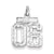 Sterling Silver Small Diamond-cut #06 Charm hide-image