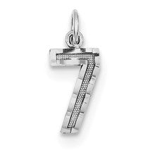 Sterling Silver Small Diamond-cut #7 Charm hide-image