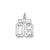 Small Diamond-cut #08 Charm in Sterling Silver