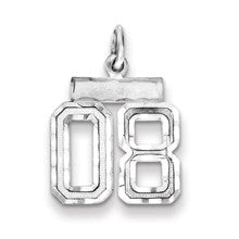 Sterling Silver Small Diamond-cut #08 Charm hide-image