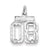 Sterling Silver Small Diamond-cut #08 Charm hide-image