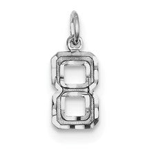 Sterling Silver Small Diamond-cut #8 Charm hide-image