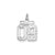 Small Diamond-cut #09 Charm in Sterling Silver