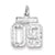 Sterling Silver Small Diamond-cut #09 Charm hide-image