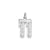 Small #11 Charm in Sterling Silver