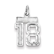 Sterling Silver Small #18 Charm hide-image