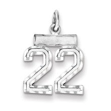 Sterling Silver Small #22 Charm hide-image