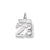 Small #23 Charm in Sterling Silver