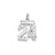 Small #24 Charm in Sterling Silver