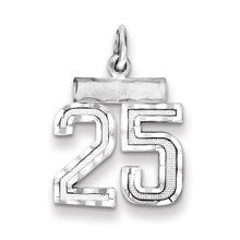 Sterling Silver Small #25 Charm hide-image