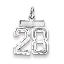 Sterling Silver Small #28 Charm hide-image