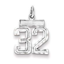 Sterling Silver Small #32 Charm hide-image