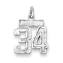 Sterling Silver Small #34 Charm hide-image