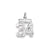 Small #34 Charm in Sterling Silver