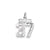 Small #37 Charm in Sterling Silver