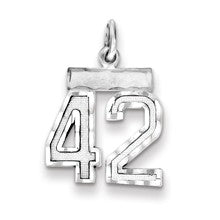 Sterling Silver Small #42 Charm hide-image