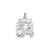 Small #54 Charm in Sterling Silver