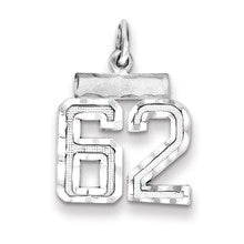 Sterling Silver Small #62 Charm hide-image