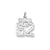 Small #62 Charm in Sterling Silver